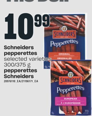 Valu-mart Pepperettes schneiders, 300/375 g offer