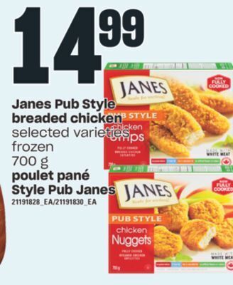 Valu-mart Poulet pané style pub janes 700 g offer