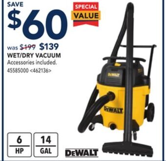 RONA Dewalt wet/dry vacuum offer