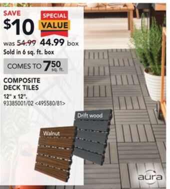 RONA 12 x 12 composite deck tiles offer