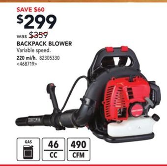 RONA Craftsman backpack blower offer
