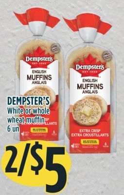 Marché Adonis Dempster's white or whole wheat muffin offer