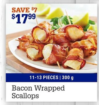 M & M Food Market Bacon wrapped scallops offer
