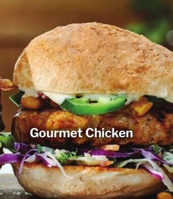 M & M Food Market Gourmet chicken burgers offer