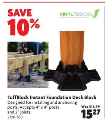 Home Hardware Tuffblock instant foundation deck block offer