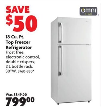Home Hardware 18 cu. ft. top freezer refrigerator offer
