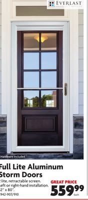 Home Hardware Full lite aluminum storm doors offer
