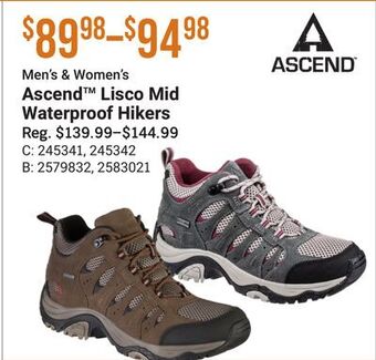Bass Pro Ascend lisco mid waterproof hikers offer