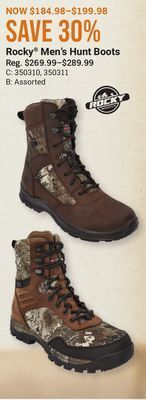 Bass Pro Rocky men's hunt boots offer
