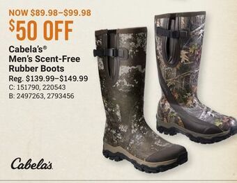 Bass Pro Cabela's men's scent-free rubber boots offer