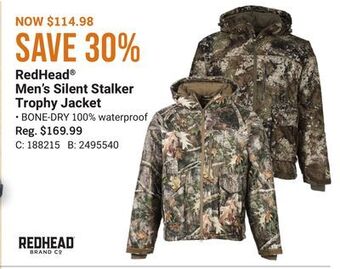 Bass Pro Redhead men's silent stalker trophy jacket offer