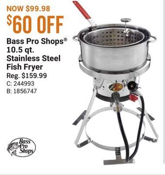 Bass Pro Bass pro shops 10.5 qt. stainless steel fish fryer offer