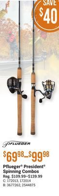 Bass Pro Pflueger president spinning combos offer