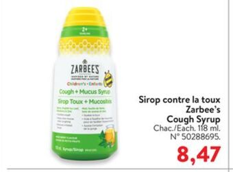 Walmart Zarbee's cough syrup offer