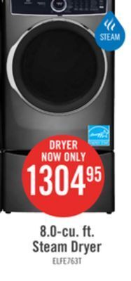 The Brick Electrolux 8 cu. ft. electric dryer - elfe763cat offer