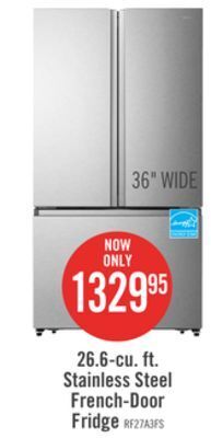 The Brick Hisense 26.6 cu. ft. french-door refrigerator - rf27a3fse offer