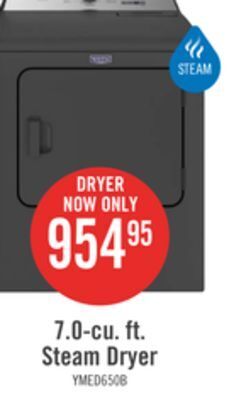 The Brick Maytag 7 cu. ft. pet pro electric dryer - ymed6500mbk offer