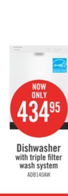The Brick Amana dishwasher with triple filter wash system - adb1400amw offer