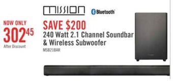 The Brick Mission soundbar with wireless subwoofer - msb21 offer