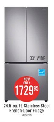 The Brick Samsung 24.5 cu. ft. french-door refrigerator with dual ice maker - rf25c5151sr/aa offer