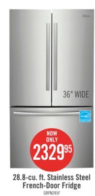 The Brick Frigidaire gallery 28.8 cu. ft. french-door refrigerator - grfn2853af offer