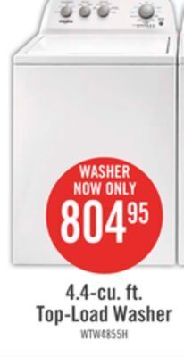 The Brick Whirlpool 4.4 cu. ft. top-load washer with soaking cycles wtw4855hw offer