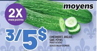 Metro Concombres anglais sans pépins | seedless english cucumbers offer