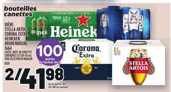 Metro Bière stella artois, corona extra, heineken, kronenbourg 1664 | beer offer