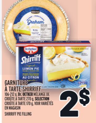 Metro Garniture à tarte shirriff | shirriff pie filling offer