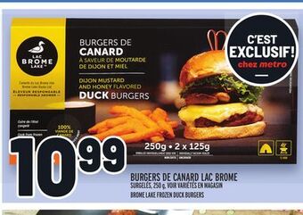 Metro Burgers de canard lac brome | brome lake frozen duck burgers offer
