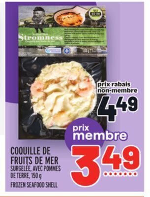 Metro Coquille de fruits de mer | frozen seafood shell offer