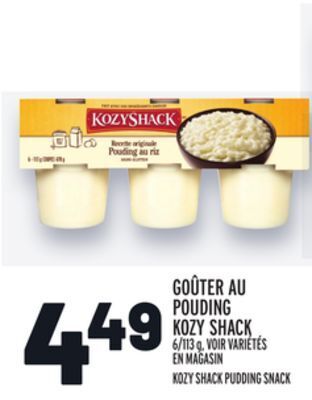 Metro Goûter au pouding kozy shack | kozy shack pudding snack offer