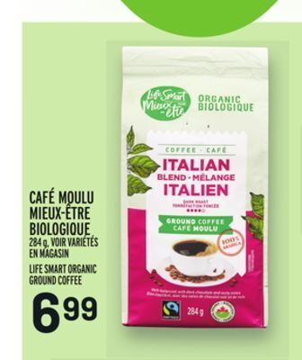 Metro Café moulu mieux-être biologique | life smart organic ground coffee offer