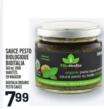 Metro Sauce pesto biologique bioitalia | bioitalia organic pesto sauce offer