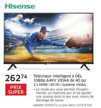 The Source Téléviseur intelligent à del 1080p a4kv vidaa de 40 po hisense offer