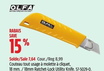 Canadian Tire 18mm ratchet-lock utility knife olfa offer