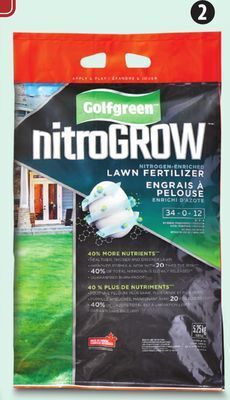 Canadian Tire Golfgreen nitrogrow lawn fertilizer offer