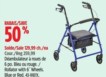 Canadian Tire Drive rollator with 6 wheels offer