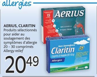 Brunet Aerius | claritin produits sélectionnés pour aider au soulagement des symptômes d'allergie offer