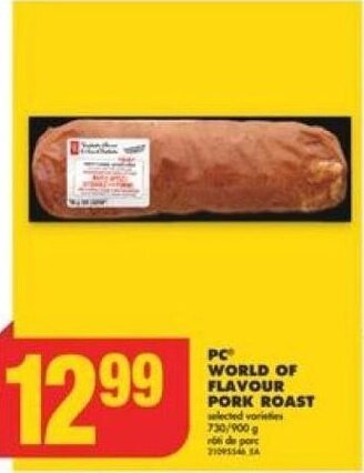 No Frills PC WORLD OF FLAVOUR PORK ROAST offer