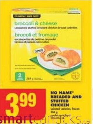 No Frills NO NAME BREADED AND STUFFED CHICKEN offer