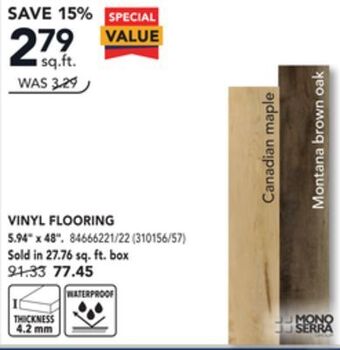 RONA Vinyl flooring 5.94 x 48 offer