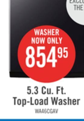 The Brick Samsung 5.3 cu. ft. smart top-load washer with activewave agitator - wa46cg3505ava4 offer
