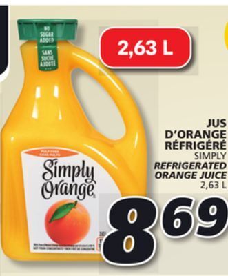 IGA Simply refrigerated orange juice offer