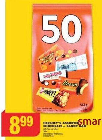 No Frills HERSHEY'S ASSORTED CHOCOLATE or CANDY BAG offer