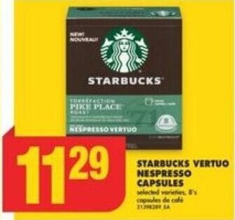 No Frills STARBUCKS VERTUO NESPRESSO CAPSULES offer