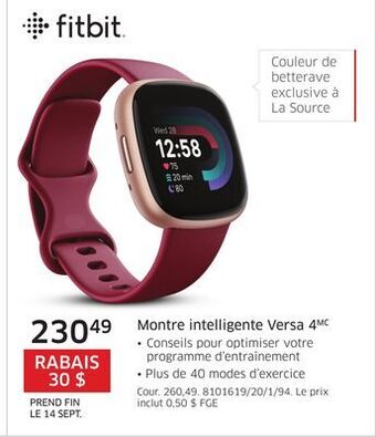 The Source Montre intelligente versa 4 fitbit offer