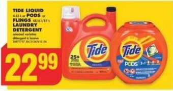 No Frills TIDE LIQUID or PODS or FLINGS, LAUNDRY DETERGENT offer