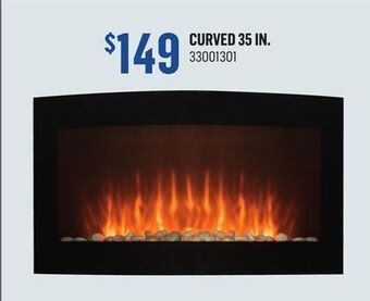 Canac Curved 35 in. rectangular wall-mounted electric fireplace offer