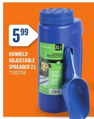 Canac Hanheld adjustable spreader 2 l offer